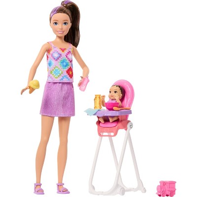 Barbie Skipper Babysitters Inc. Playset with Skipper Doll, Toddler Doll, High Chair & 8 Accessories