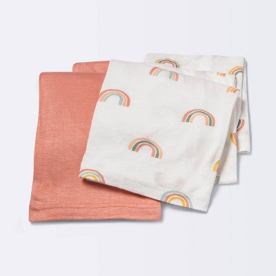 Jersey Swaddle Blanket 2pk - Cloud Island Rainbows