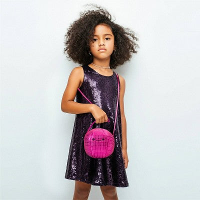 FAO Schwarz Toy Plush Purse Disco Ball - Pink