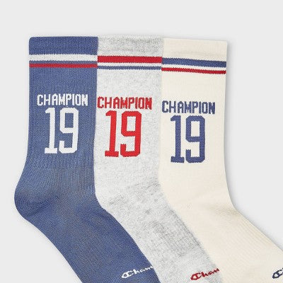 Champion Women's Nineteen 3pk Crew Socks - Blue