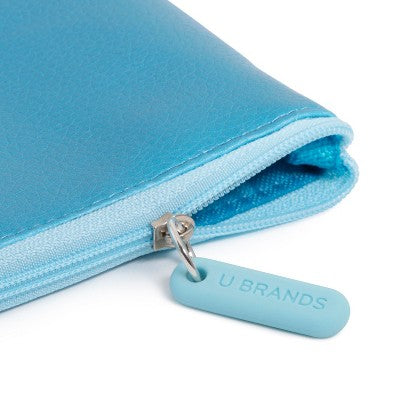 U Brands 9"x5" Printed Faux Leather Pouch Blue