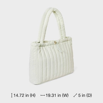 Quilted Drawstring Tote Handbag - Universal Thread Pale Blue