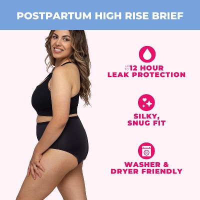 Proof Underwear Reusable Postpartum High Rise Brief, Super Heavy Absorbency - XL