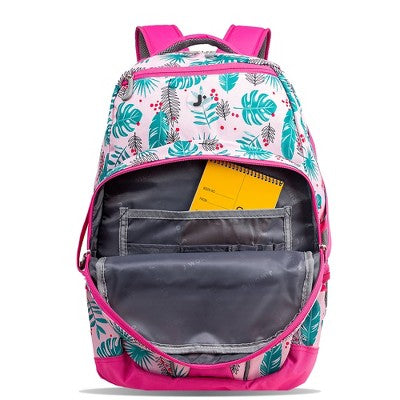 J World Atom Multi-Compartment Laptop 18.5" Backpack - Palm Leaves