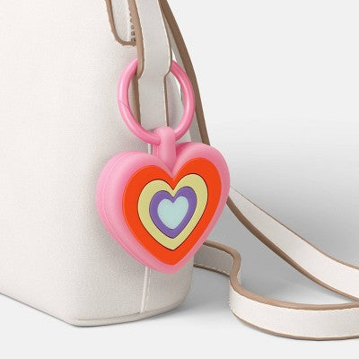 AirTag Holder - heyday Heart Red: Silicone Case with Carabiner