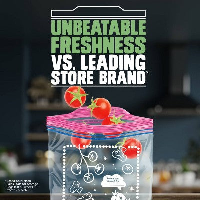 Ziploc Spring Tomato Print Food Storage Gallon Bag - 38ct: Seal Lock, Multipurpose, Snacks