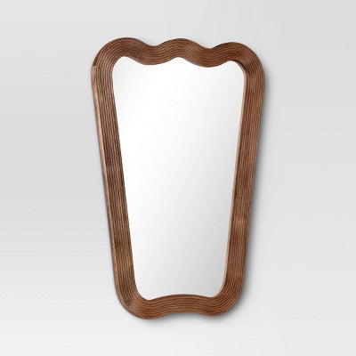 22"x30" Ribbed Wood Wall Mirror - Threshold (LOCAL PICKUP ONLY)