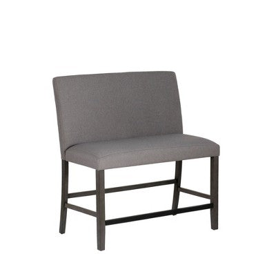 Powell Barnes Upholstered Counter Bench Black/Gray (LOCAL PICKUP ONLY)
