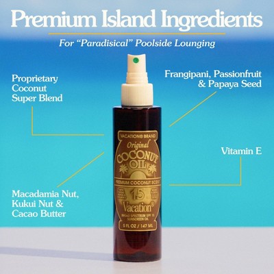 Vacation Coconut Oil Sunscreen - SPF 15 - 5 fl oz