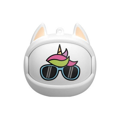 GEMS 'Unicorn' Spinning Animal Face TWS Earbuds - White: Built-In Microphone, Silicone Ear Cushions
