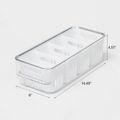 Lidded Fridge Storage with 4 Internal Inserts - Brightroom