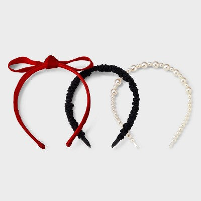 Girls' 3pk Holiday Headband Set - Cat & Jack