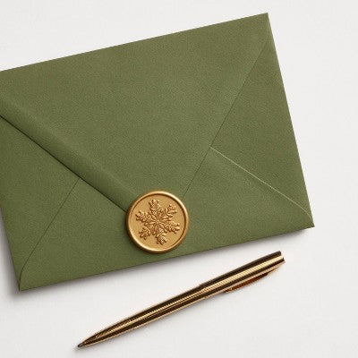 Minted 6ct Iconic Holiday Self Adhesive Wax Seals Gold/Green/Red