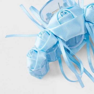Satin Rosette and Bow Hair Claw Clip - Wild Fable Blue