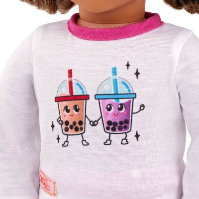 Our Generation Best Teas Pajama Outfit & Bubble Tea Plush for 18" Dolls