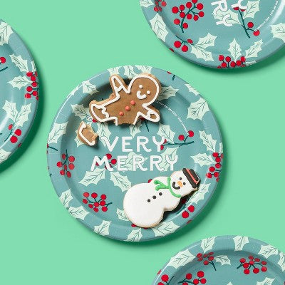 Holiday Disposable Plates - Holly - 8.5" - 38ct - up&up