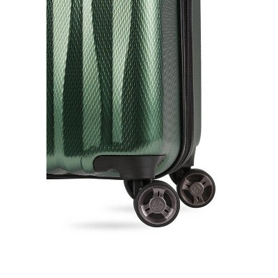 SWISSGEAR Energie Hardside Large Checked Spinner Suitcase - Green: Expandable