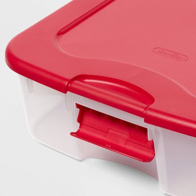 74qt Ultra Clear Christmas Underbed Box with Lid and Latch Red - Brightroom (LOCAL PICKUP ONLY)