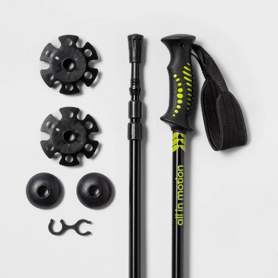 2pk Adjustable Trekking Poles Black - All In Motion: Aluminum, Rubber Handles (LOCAL PICKUP ONLY)