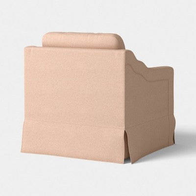 Detailed Slope Arm Slipcover-style Swivel Accent Chair Performance Fabric Blush - Threshold designed with Studio McGee; Assembly Required (LOCAL PICKUP ONLY)