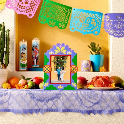 5"x7" Dia de Muertos Picture Frame: Vertical Square MDF, Tabletop/Wall Mount