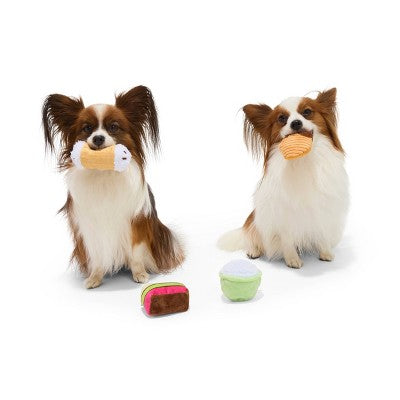 BARK Sweetie Pies Barkery Sweetie Pie Squeak Treats Food Shaped Dog Toy - 4pc