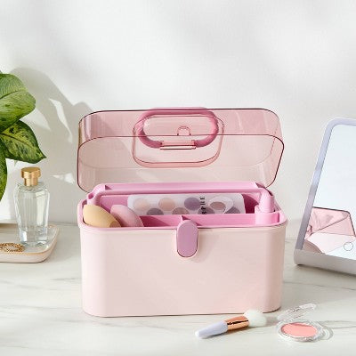 Lidded Storage Caddy Color Pink - Brightroom