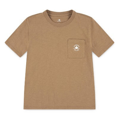 Converse Boys' Short Sleeve Pocket Logo T-Shirt - Tan M