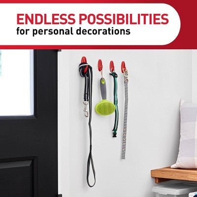 Command 4pk Damage-Free Hanging Medium Designer Hooks with 6 Adhesive Strips Chili Pepper