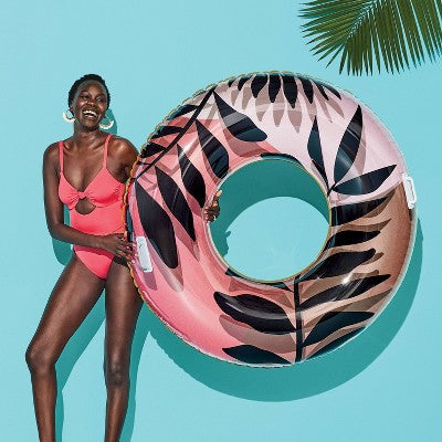 48" Pool Tube with Handles Inner Tube - Sun Squad Pink Palm