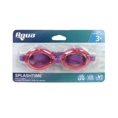 Aqua Leisure SPLASHTIME Kids' Swim Goggles - Pink: Latex-Free Adjustable Lenses