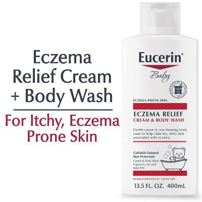 Eucerin Baby Eczema Relief Cream and Body Wash Gentle Cleanser - 13.5 fl oz