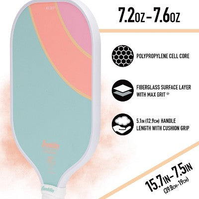 Franklin Sports 2 Player Poly Paddle with Ball Set - Yellow/Green: Fiberglass Core for Traditional Racquet Shape in Pickleball