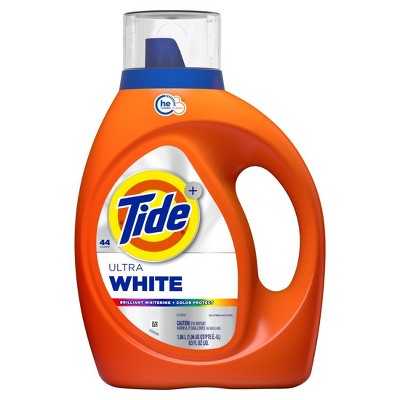 Tide Plus Ultra OXI White and Bright Liquid Laundry Detergent, 63 fl oz, 44 Loads, Advanced Stain Removal and Whitening Power