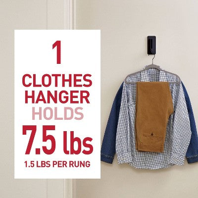 Command Damage-Free Hanging Folding Clothes Hanger with 4 Refill Strips