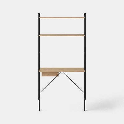 Wood and Metal Wall Mounted Storage Desk with Two Shelves - Room Essentials (LOCAL PICKUP ONLY)