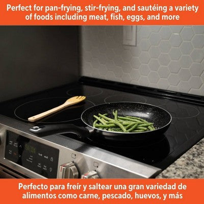 IMUSA 10" Ceramic Bistro Saute Pan Black: Aluminum Cookware, Hand Wash, Electric & Gas Compatible