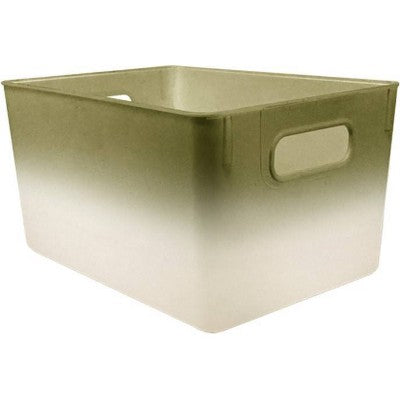 Isaac Jacobs 2pk 7"x8.11" Decorative Storage Ombre Bin Green