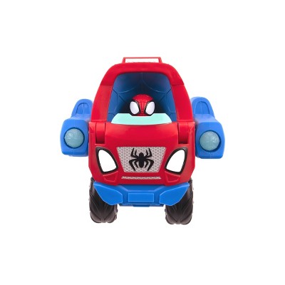 Spidey and His Amazing Friends Land and Sea Cruiser Toy Vehicle: 1:8 Scale, 3 Pieces, Battery-Powered Plastic Boat & Car