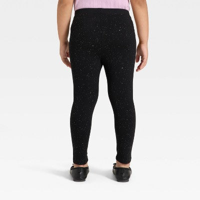 Toddler Girls' Shimmer Leggings - Cat & Jack Black 4T