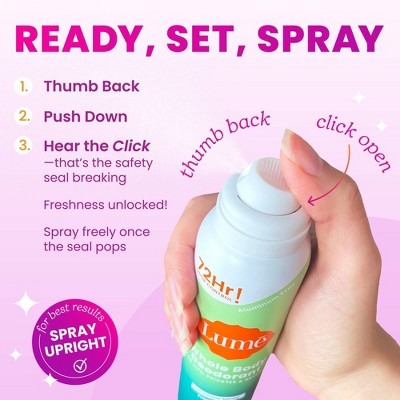 Lume Whole Body Women's Deodorant Spray - Unscented - 3.6oz
