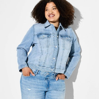Women's Denim Shrunken Jacket - Wild Fable Light Blue XXL