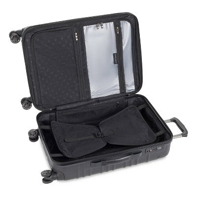 SWISSGEAR Checklite Medium Checked Spinner Suitcase - Black: Polyester Structured Luggage