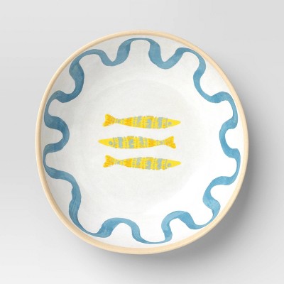 Coastal 40 fl oz Melamine Plastic Ring Fish Dinner Bowl Blue - Threshold