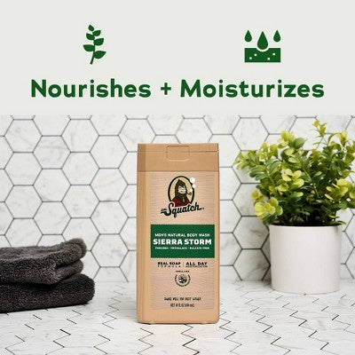 DR. SQUATCH Men's Rapids Non-Exfoliating Body Wash - Sierra Storm - 14 fl oz: Basic Cleansing, Whole Body, Gel, Normal Skin
