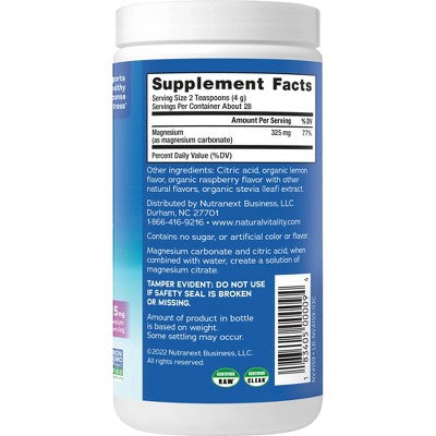 Natural Calm Mineral Supplement Powder - Raspberry Lemon - 4oz