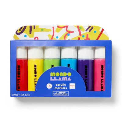 6ct Jumbo Acrylic Markers - Mondo Llama