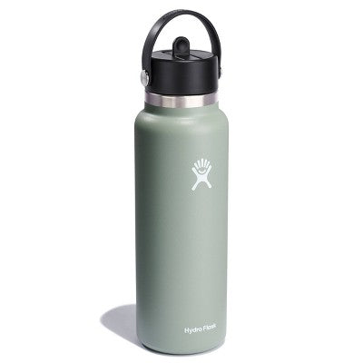 Hydro Flask 40oz Wide Mouth Flex Straw Bottle - Agave: Double-Wall, BPA-Free, Leakproof
