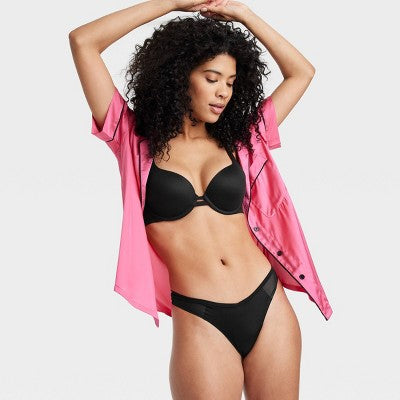 Women's Micro-Mesh Thong Underwear - Auden Black S