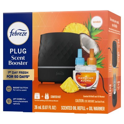 Febreze Plug Scent Booster Air Freshener Oil Diffuser Continuous Scent Device Hawaiian Aloha - 2ct